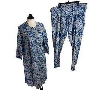 Fabindia Vintage Womens Pants Dress Set Size XL Multicolor Churidar Harem